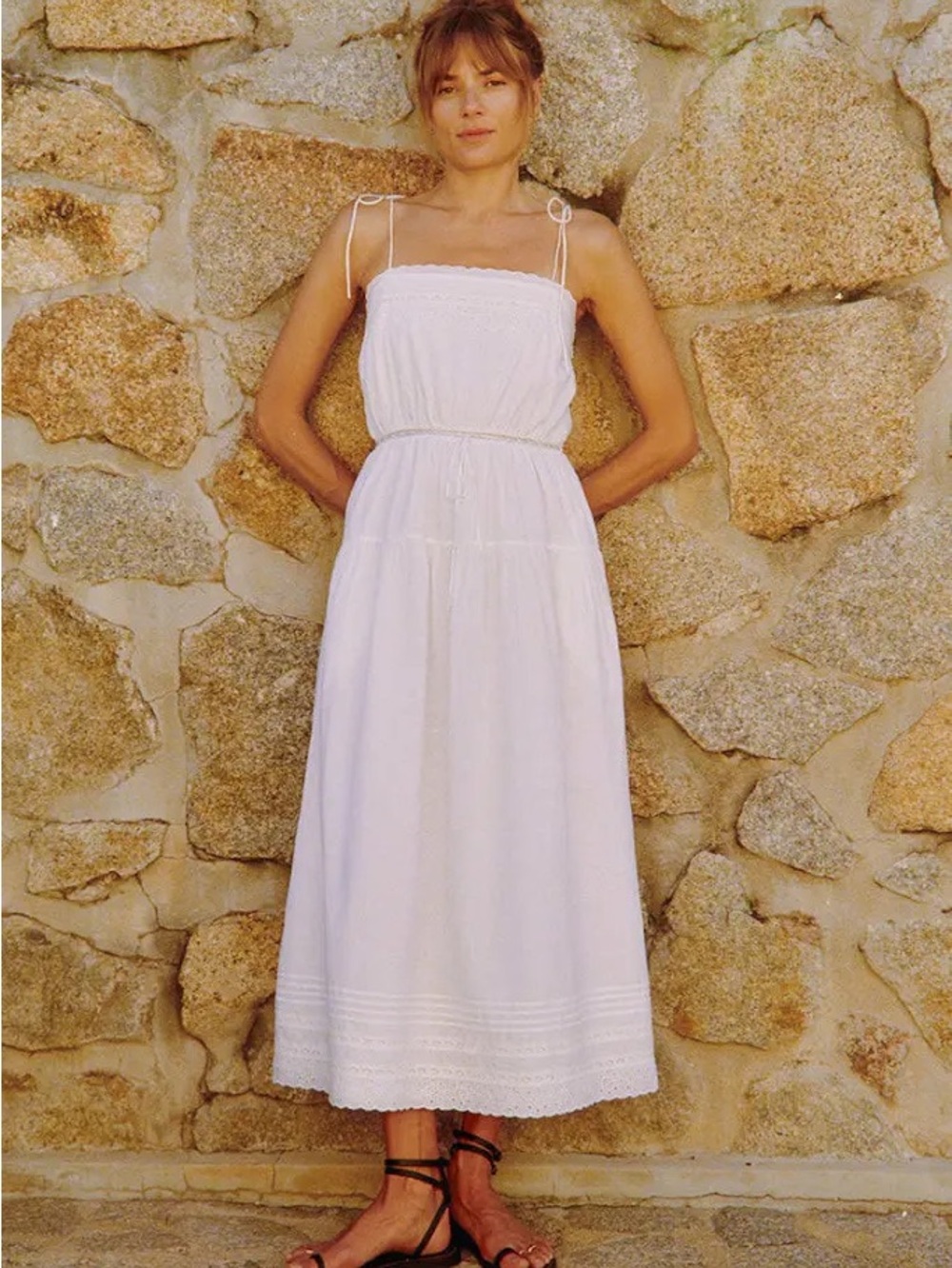 NWT Ciao Lucia Petra White Embroidered Cotton Dress - Size XS